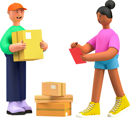 3D Business Elements Parcel Delivery